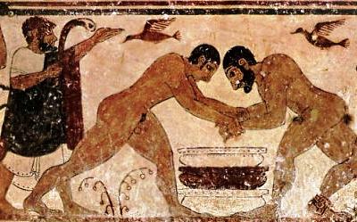 Tomb Fresco showing Boxers 