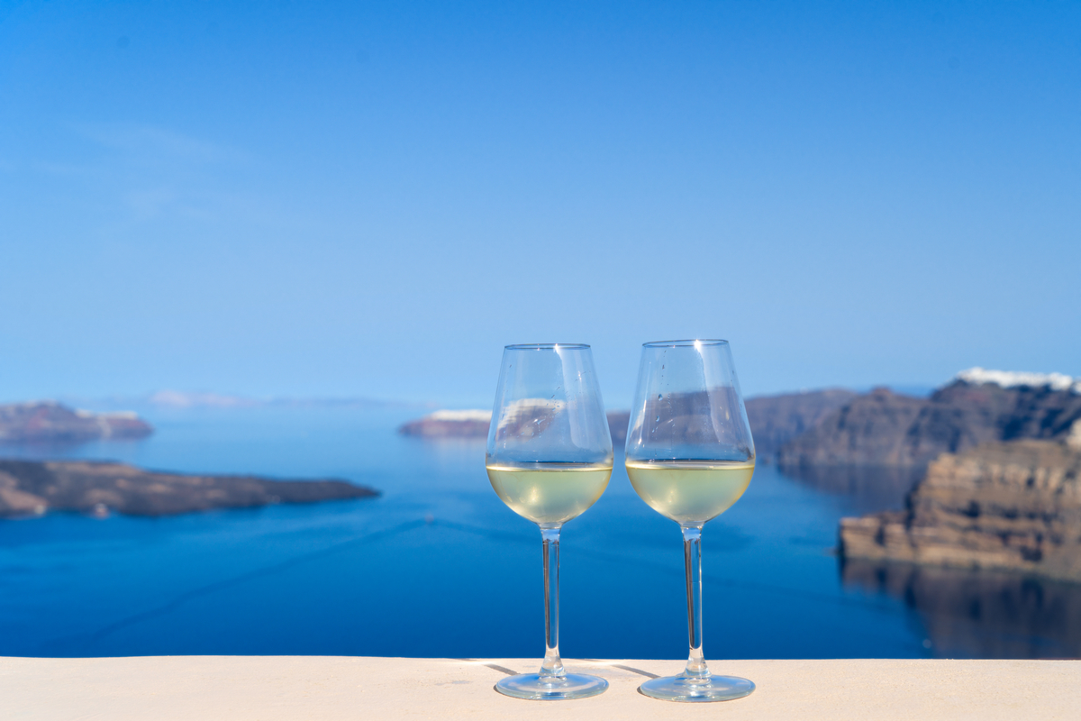 Greek wine, Santorini, Greek food