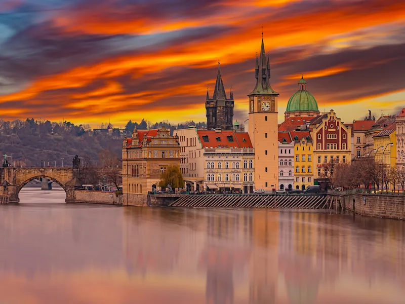 Prague-Czech-republic-orange-sky