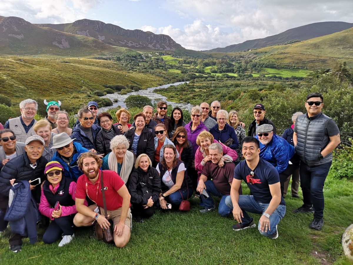 Group tour in the outdoors 