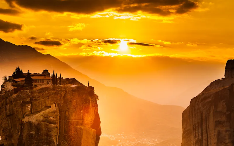 Take a sunset drive of Meteora, a UNESCO World Heritage Site