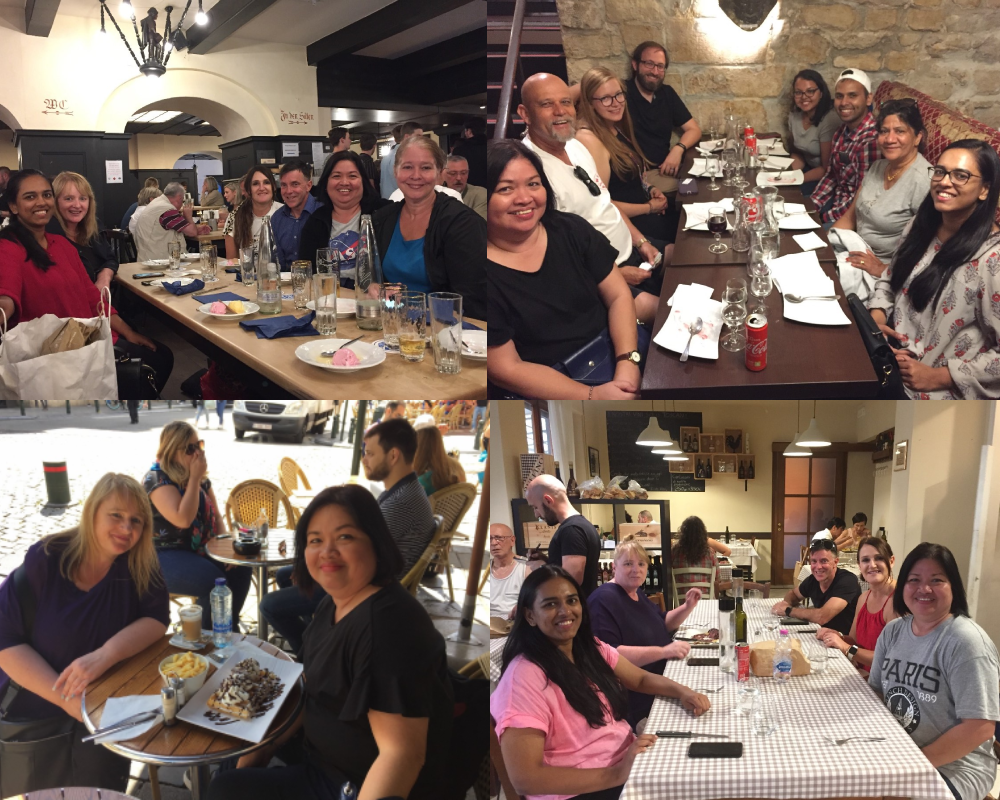 Group tour dinners in Europe travel friendships