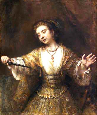 Lucretia, by Rembrandt, 1664